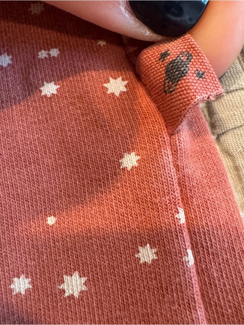 My Little Cozmo Orange Baby Joggers with White Star Print - 9-12 months - Picture 3 of 6